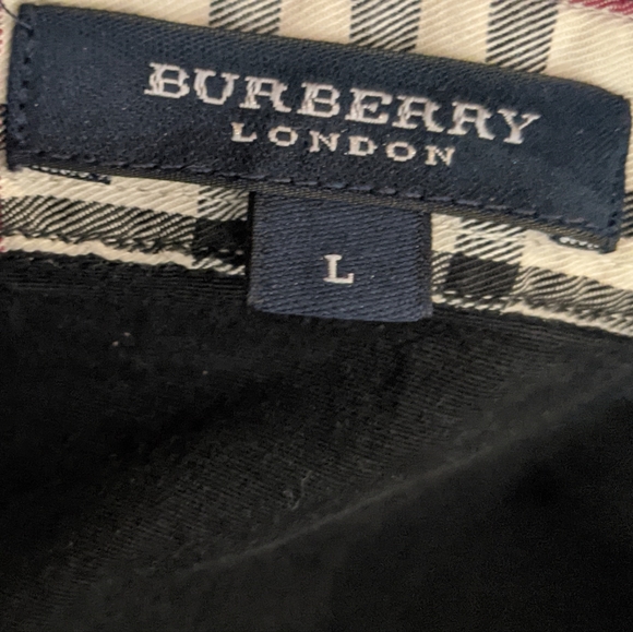 Burberry Polo Shirt Plaid Trim Collar Cuffs Equestrian Embroidery Logo Authentic - Picture 5 of 8